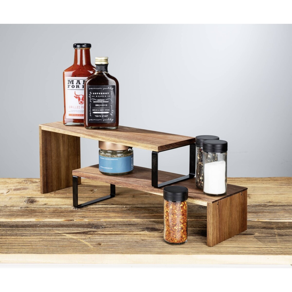 Półka kuchenna narożna, drewno akacjowe, Vali, WENKO