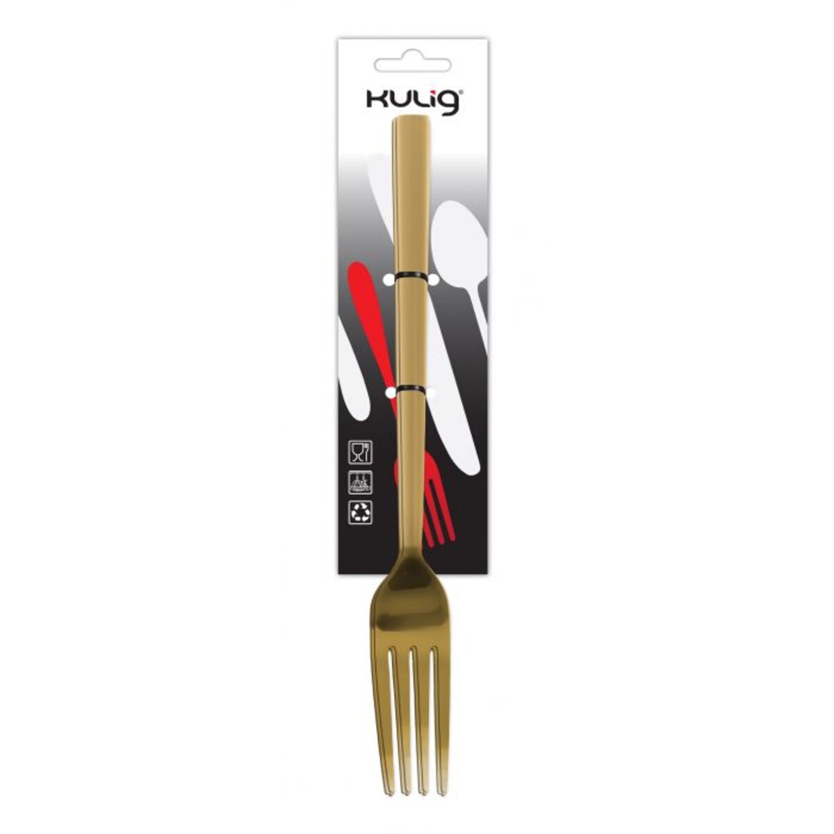 Widelec obiadowy Piano gold 3 sztuki zawieszka 29453