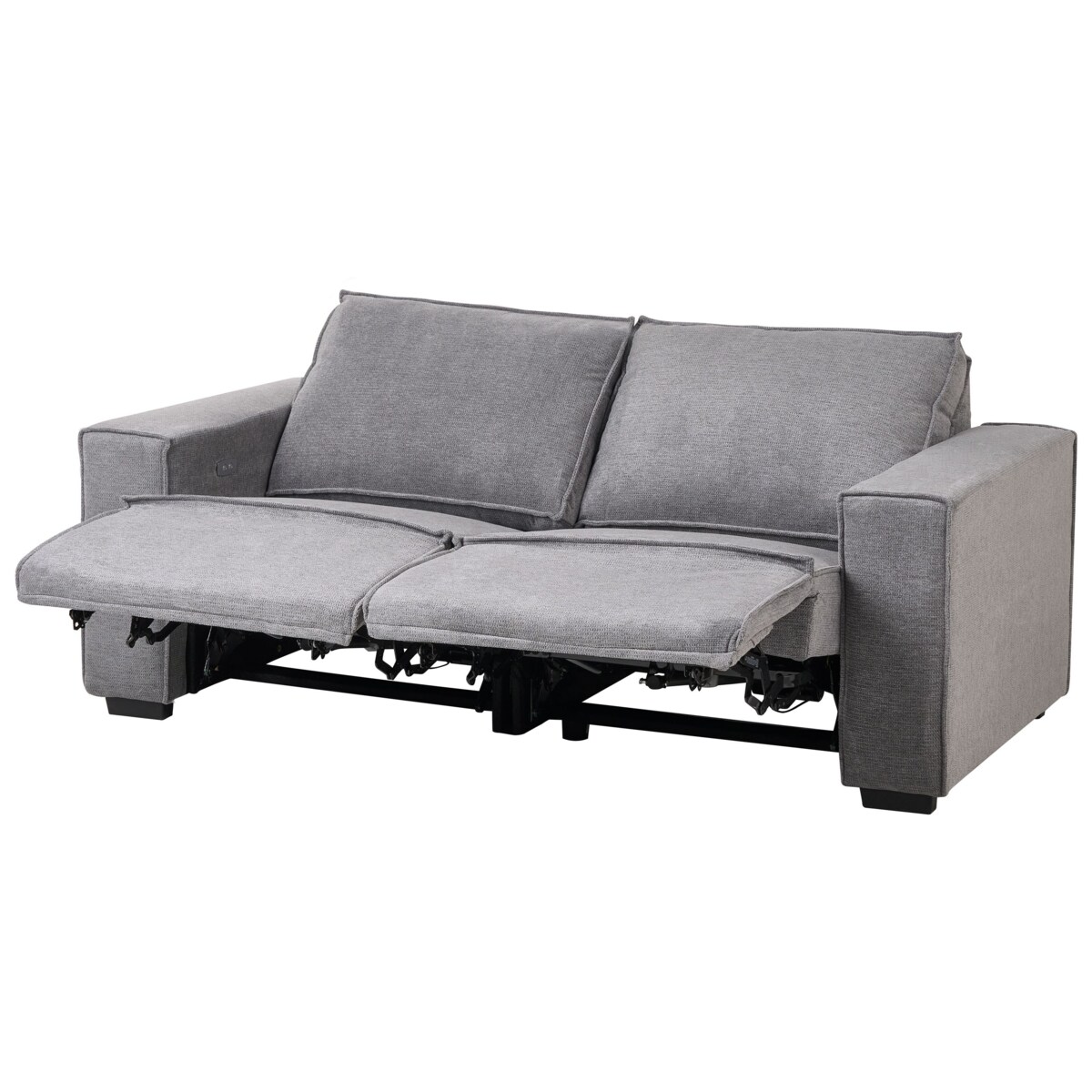 Sofa z elektryczną funkcją relaksu NUKARI Szary dla 3 osób