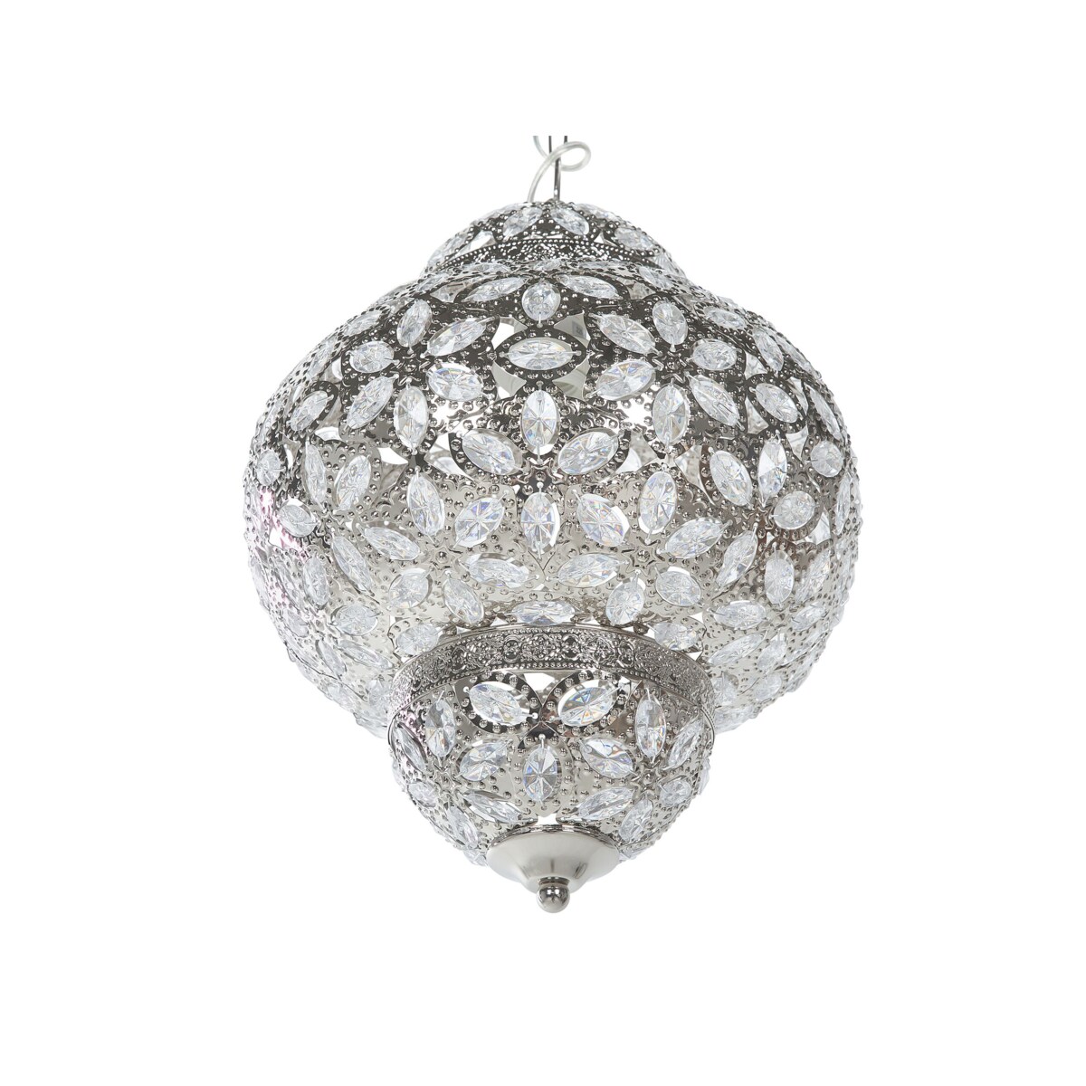 Lampa wisząca metalowa srebrna BANDAMA