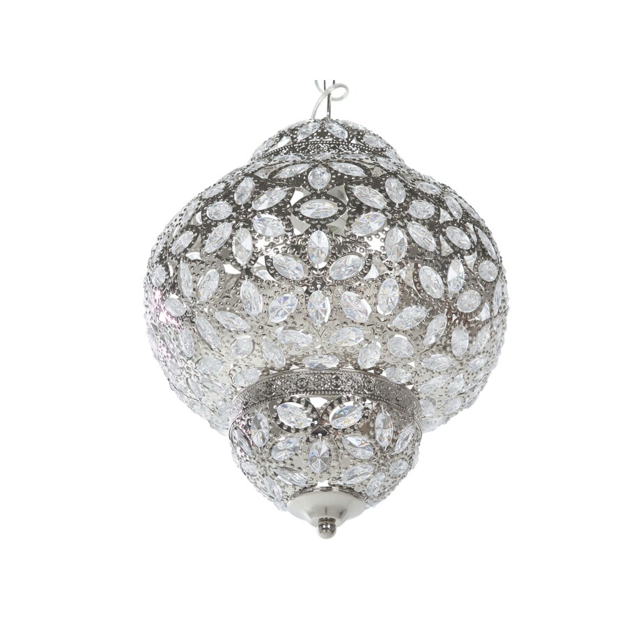 Lampa wisząca metalowa srebrna BANDAMA