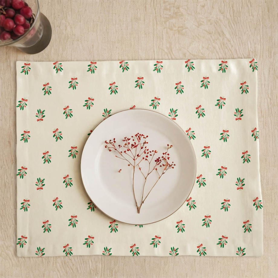 Podkładki świąteczne - Jemioła i kokardka