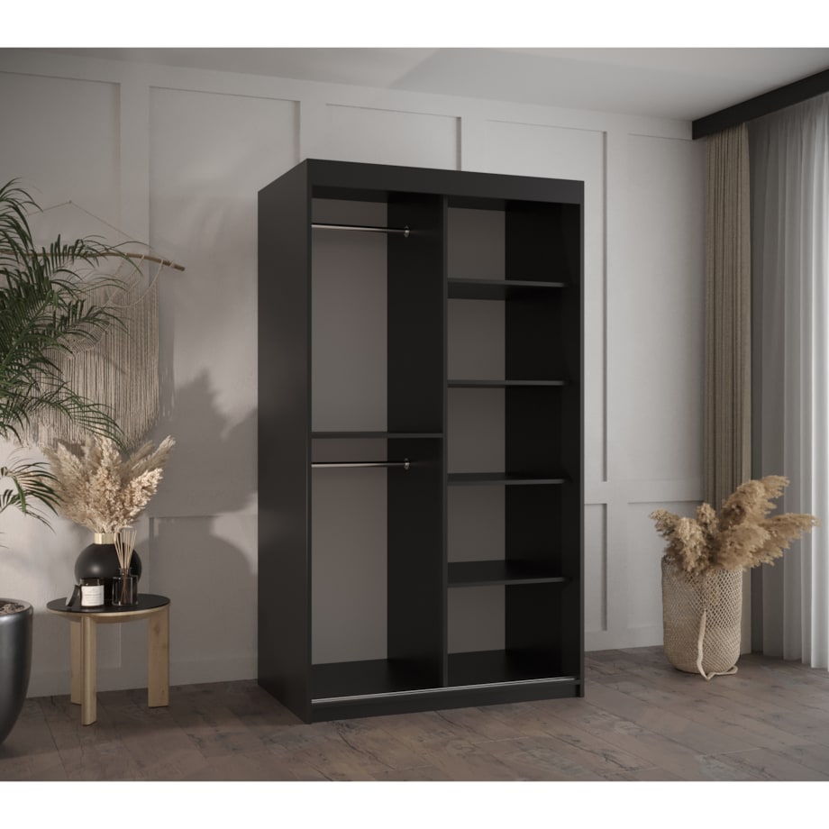 Szafa przesuwna Garderoba PLECIONKA WIEDEŃSKA 2 100 czarny