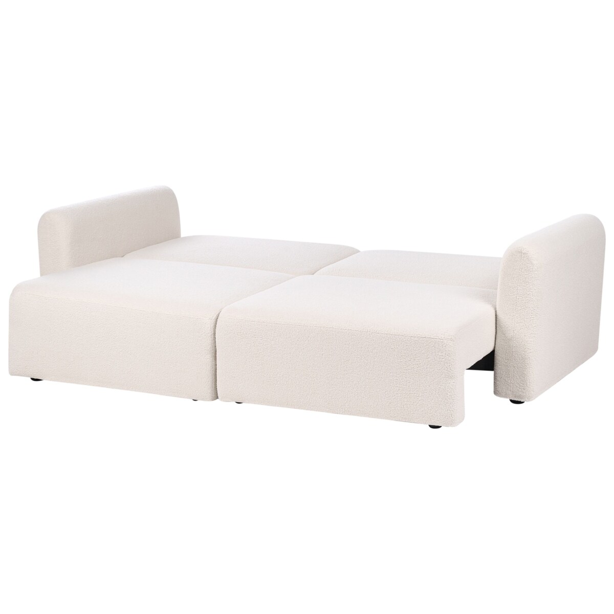Sofa rozkładana dla 3 osób VAXHOLM Boucle Jasnobeżowy ze schowkiem