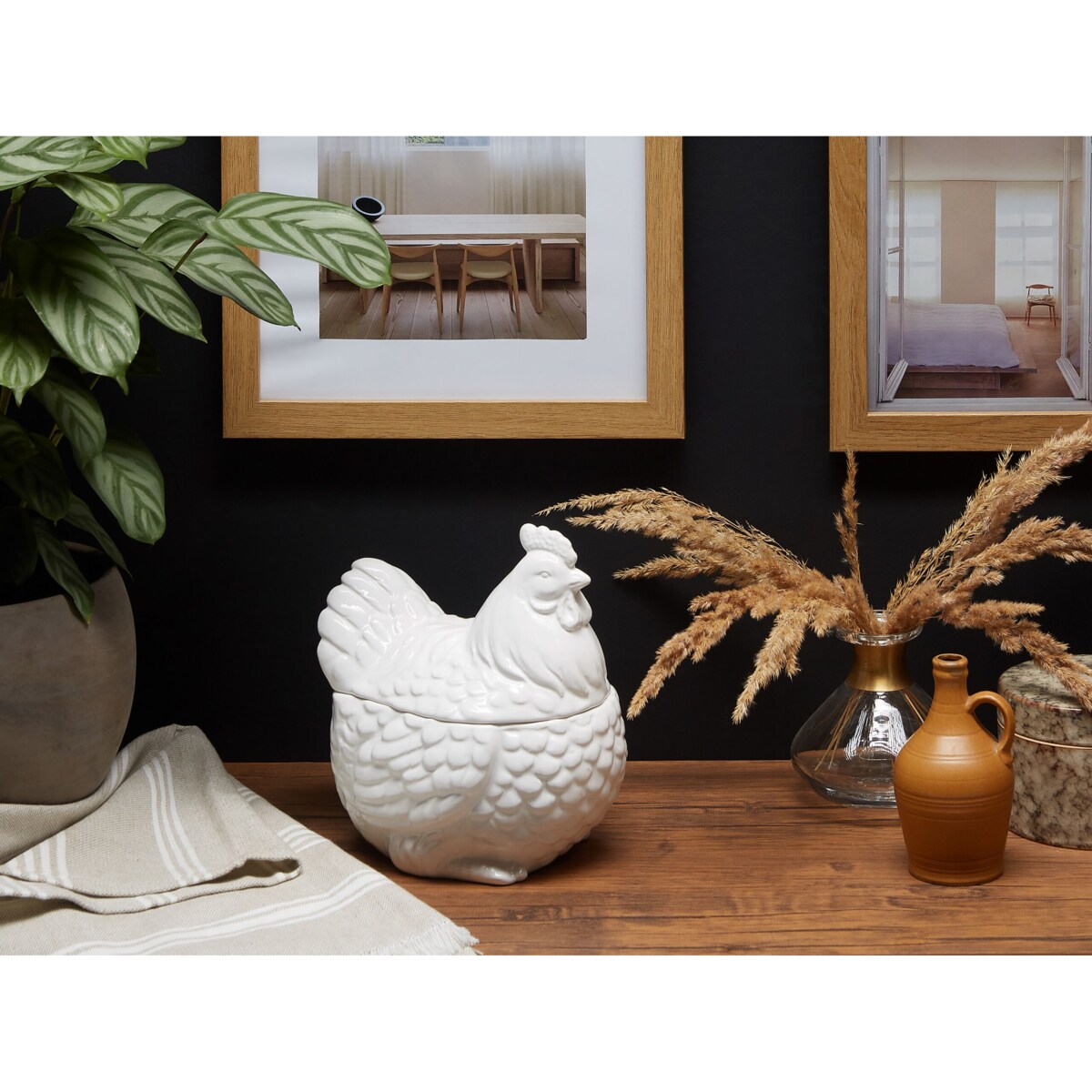 Pojemnik ceramiczny kura biały BINIC