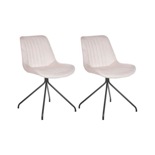 Zestaw 2 krzeseł do jadalni welurowy beżowy NAVASOTA