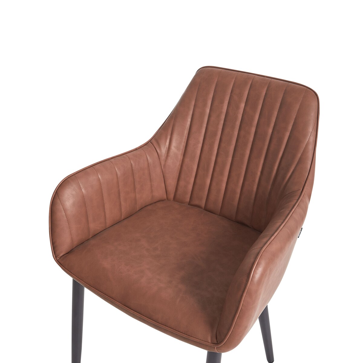 Zestaw 2 Skóra ekologiczna Krzesło do jadalni Brązowy WELLSTON