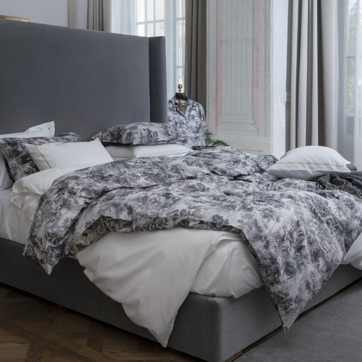 Pościel The Lover's Tale Grey DecoFlux 160x200 cm 2 sztuki 50x70 cm