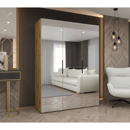 Szafa uchylna otwierana MARBELLA 3 150 wys. 202 cm Artisan + u. Czarny