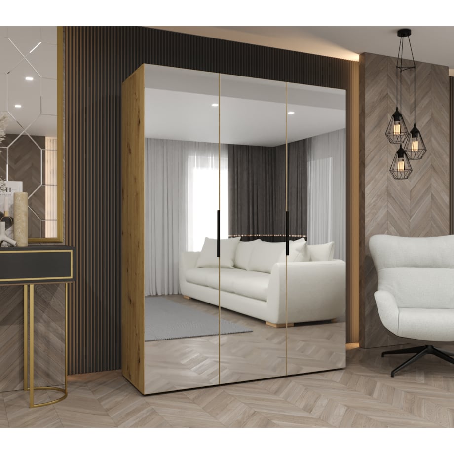 Szafa uchylna otwierana MARBELLA 3 150 wys. 202 cm Artisan + u. Czarny