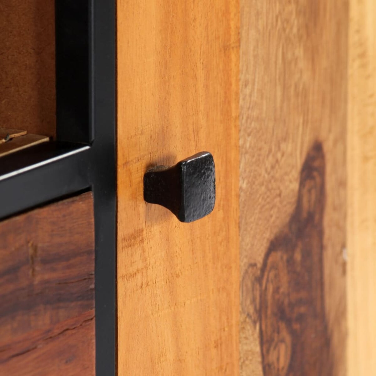 vidaXL Szafka pod TV, 120x30x40 cm, lite drewno odzyskane i stal