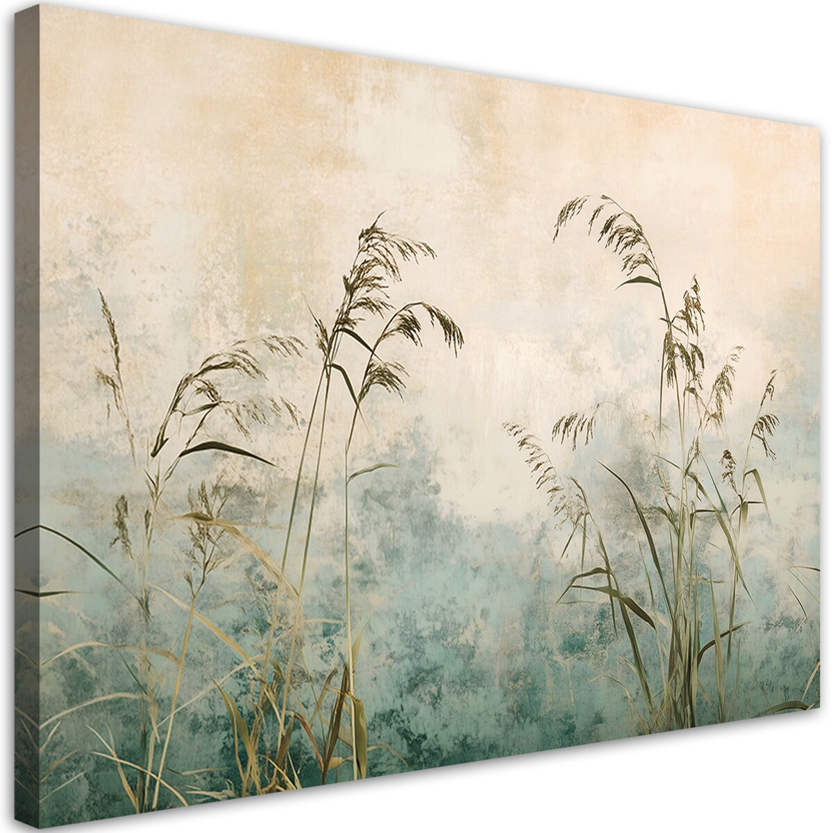 Obraz nowoczesny beżowy do salonu sypialni biura kuchni Trawy i rośliny w stylu boho 60x40