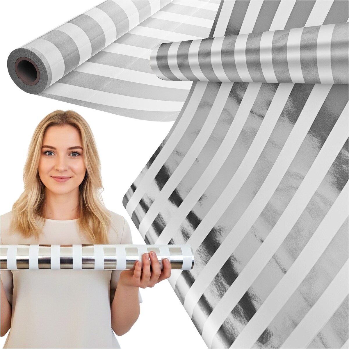 Papier do pakowania prezentów 25 METRÓW MEGAROLKA Urodzinowy Do Paczek Ozdobny