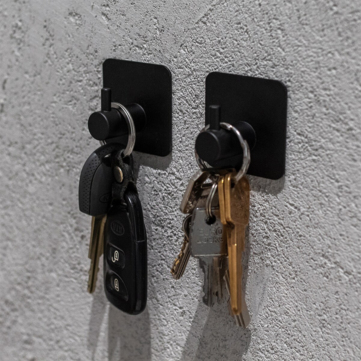 Wieszak ścienny samoprzylepny czarny komplet zestaw 4 szt.