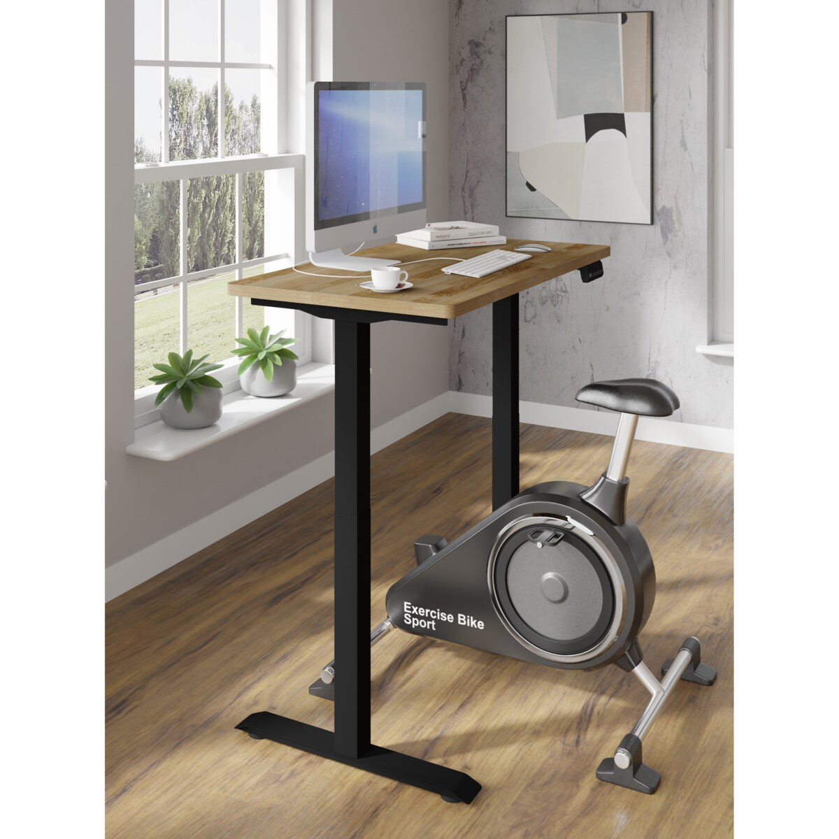 Biurko elektryczne z regulacją BIMotion 2S 120x65 czarny/dąb