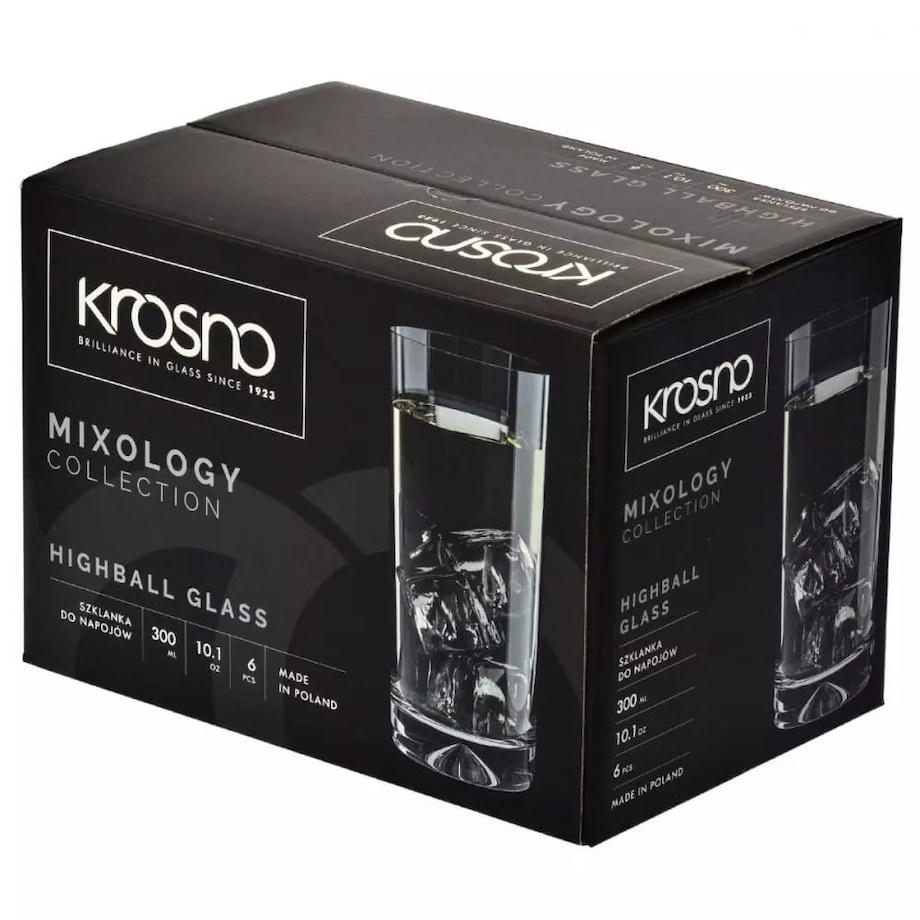 Szklanki do Napojów Krosno Glass 6 x 300 ml Long Wysokie do Napojów na Lato