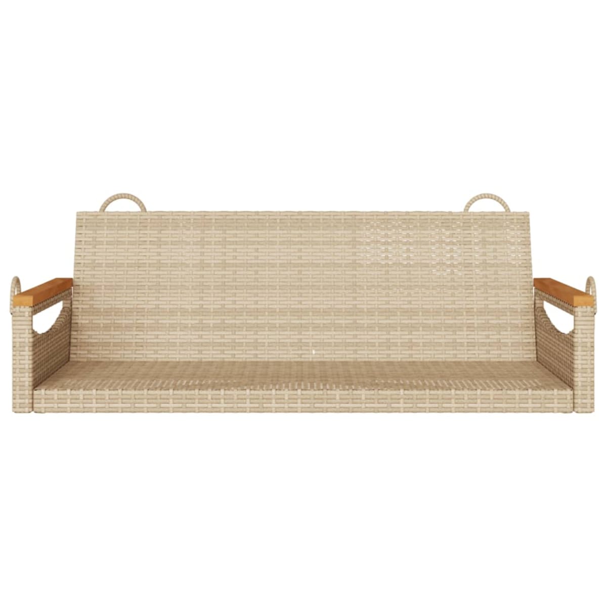 vidaXL Ławka bujana, beżowa, 109x62x40 cm, polirattan