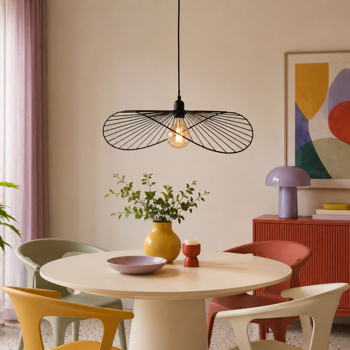 Lampa wisząca nad stół, metalowa ADELIA, Ø 58 cm