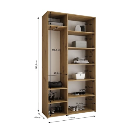 Szafa trzydrzwiowa Como 4 130 gł.40 kaszmir+czarny