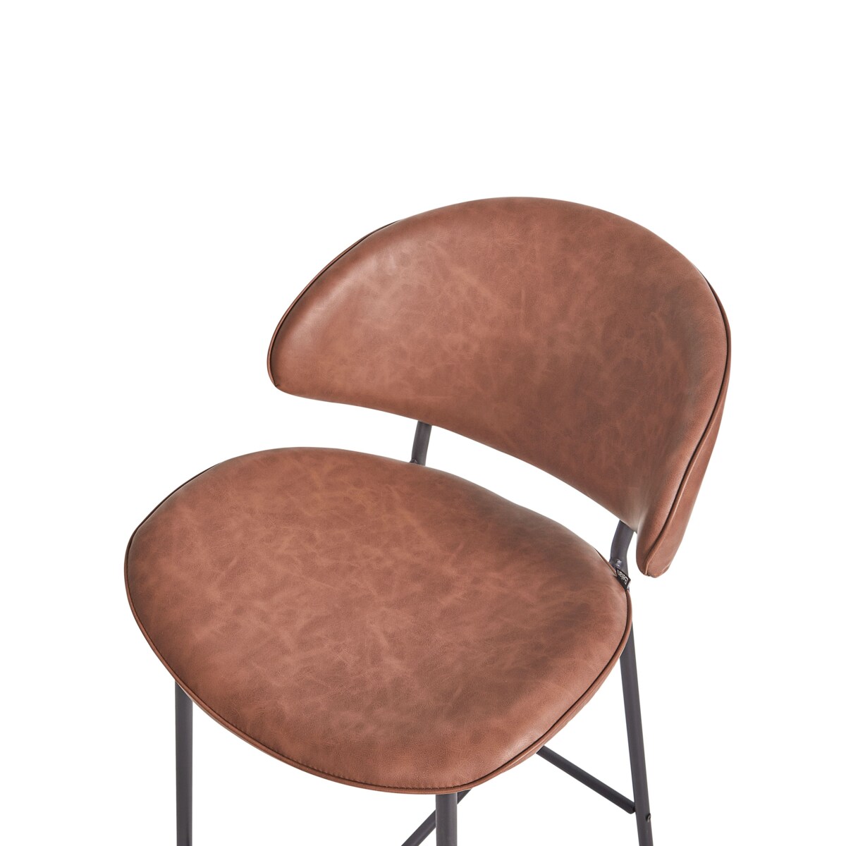 Krzesło barowe Zestaw 2 Skóra ekologiczna Brązowy KIANA