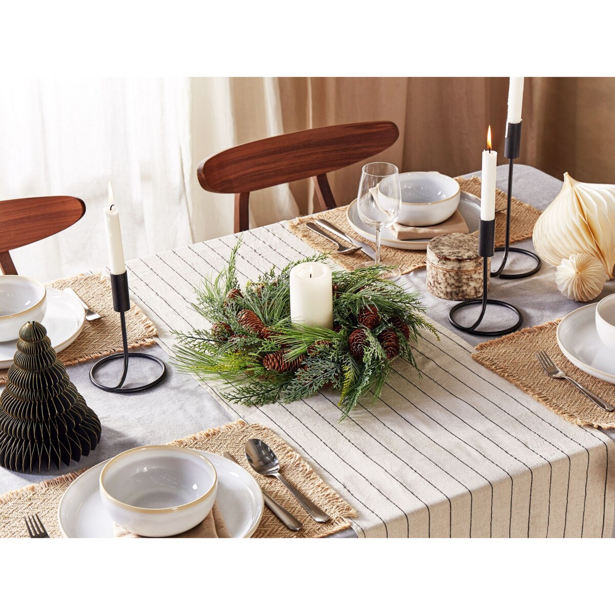 Wianek świąteczny ⌀ 34 cm zielony ASTURIA