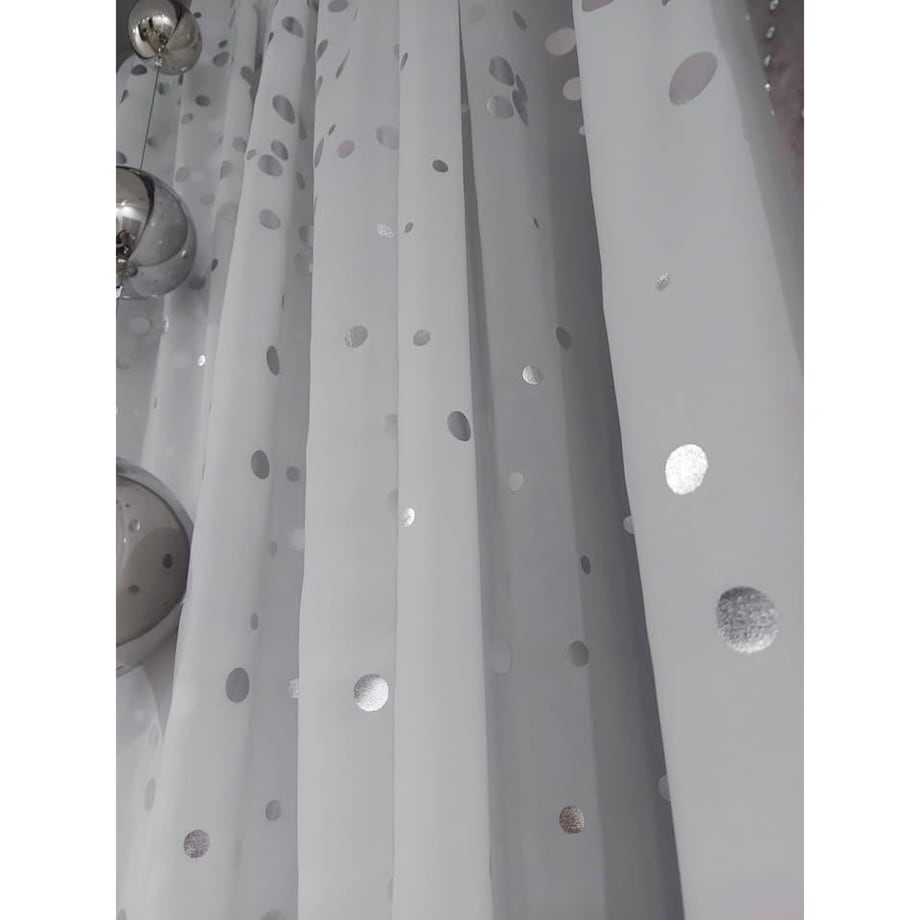 Firana gotowa srebrne akcenty 400x250 cm