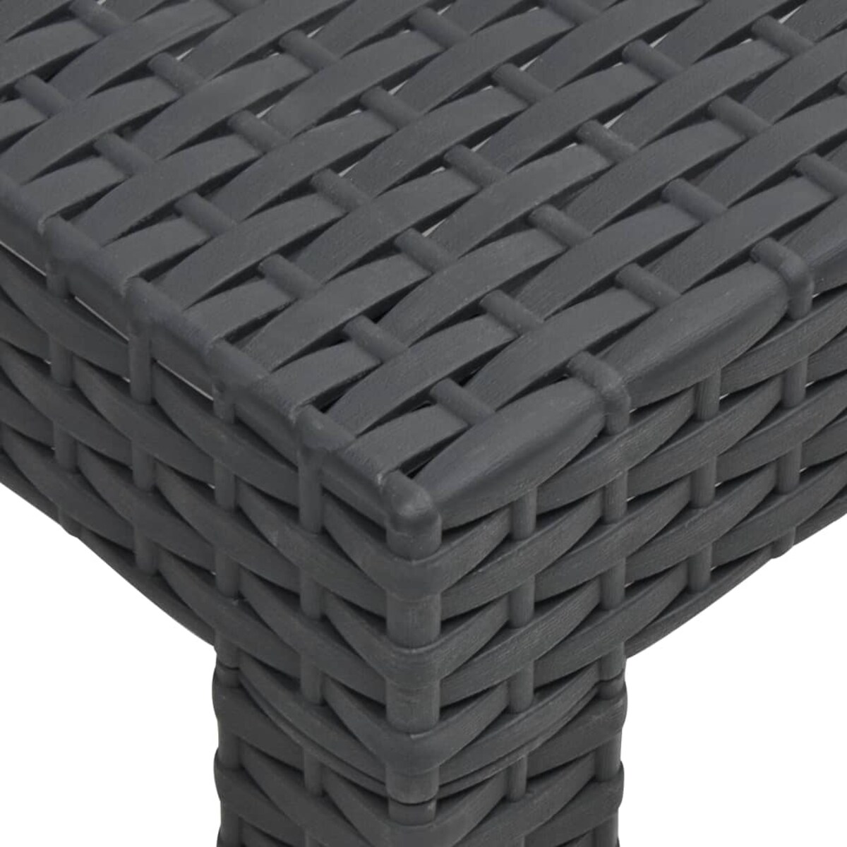 vidaXL Stolik ogrodowy, antracytowy, 58x58x41 cm, rattan PP
