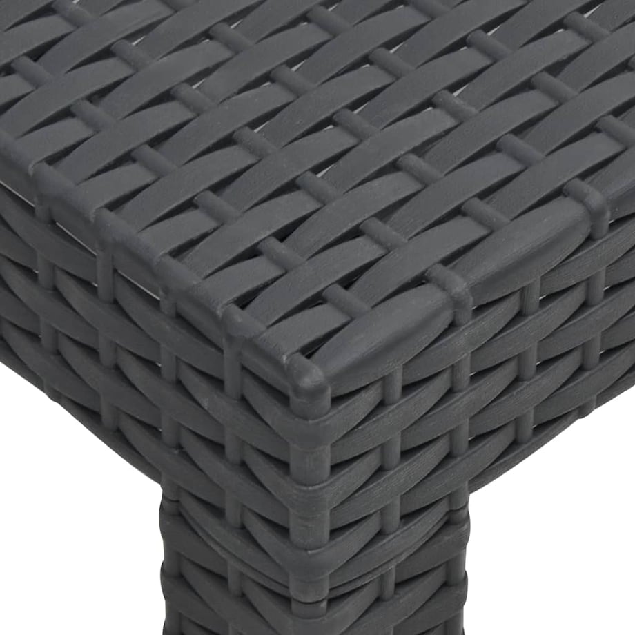 vidaXL Stolik ogrodowy, antracytowy, 58x58x41 cm, rattan PP