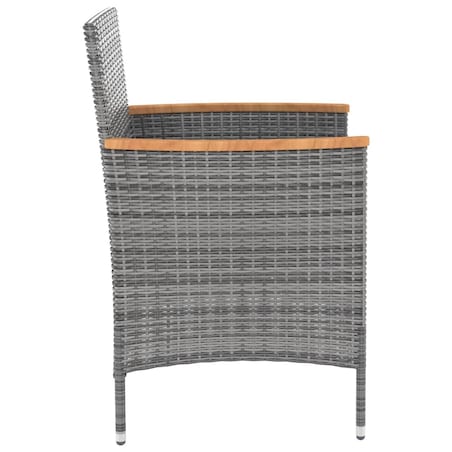 vidaXL 9-cz. zestaw mebli ogrodowych z poduszkami, rattan PE, szary