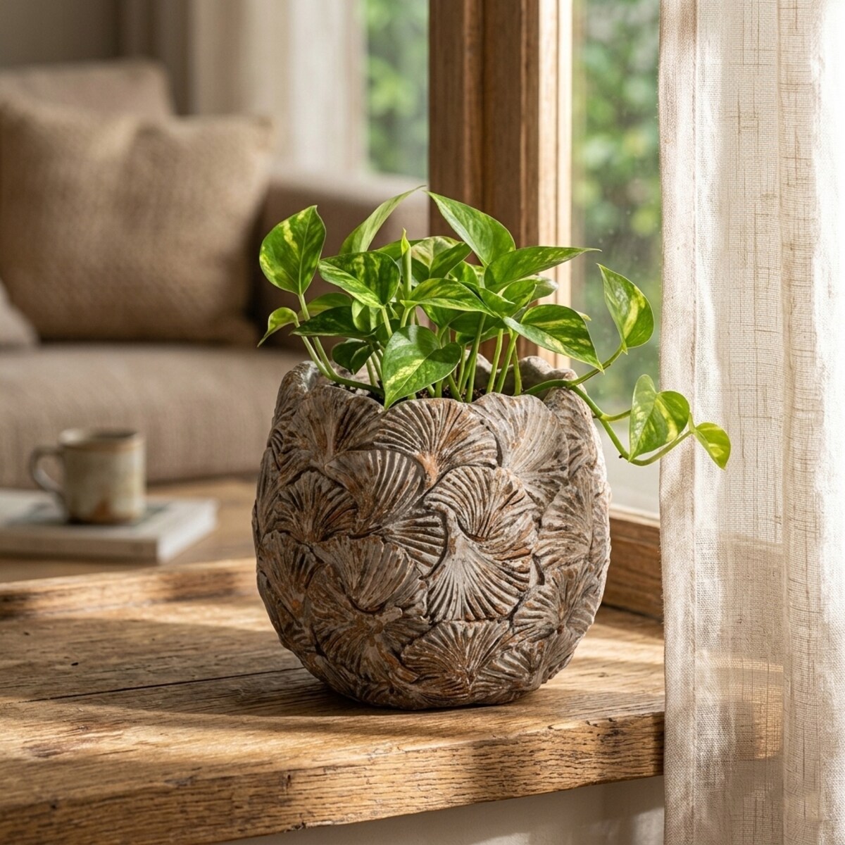 OSŁONKA NA DONICZKĘ NA BALKON TARAS KWIATY 15cm BONSAI LOFT BOHO BETONOWA