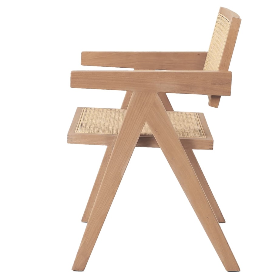 Krzesło BOHO MH-011CH-NN Step podłokietniki drewno rattanowe beżowe