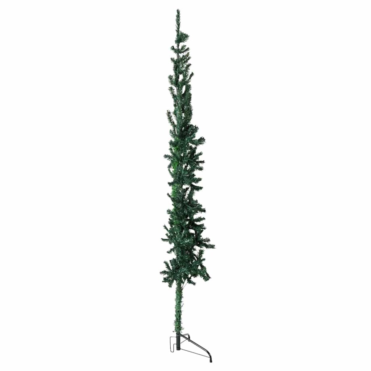 vidaXL Smukła choinka połówka ze stojakiem, sztuczna, zielona, 240 cm