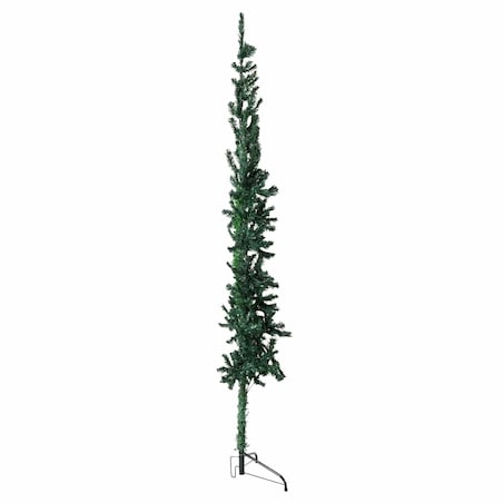 vidaXL Smukła choinka połówka ze stojakiem, sztuczna, zielona, 240 cm