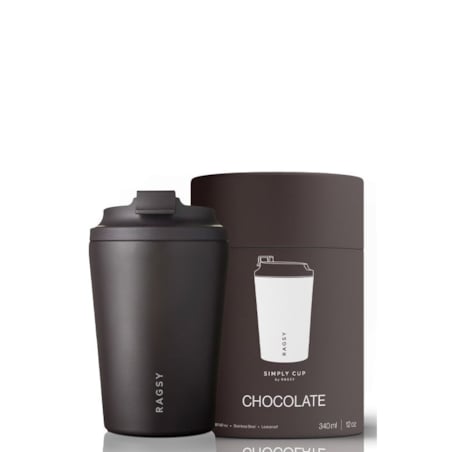 RAGSY SIMPLY CUP kubek termiczny z ceramicznym wnętrzem 340 ml, Chocolate
