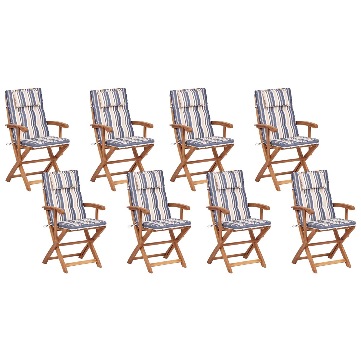 Zestaw ogrodowy dla 8 osób MAUI II z poduszkami Drewno akacjowe Kolorowy