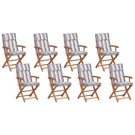 Zestaw ogrodowy dla 8 osób MAUI II z poduszkami Drewno akacjowe Kolorowy