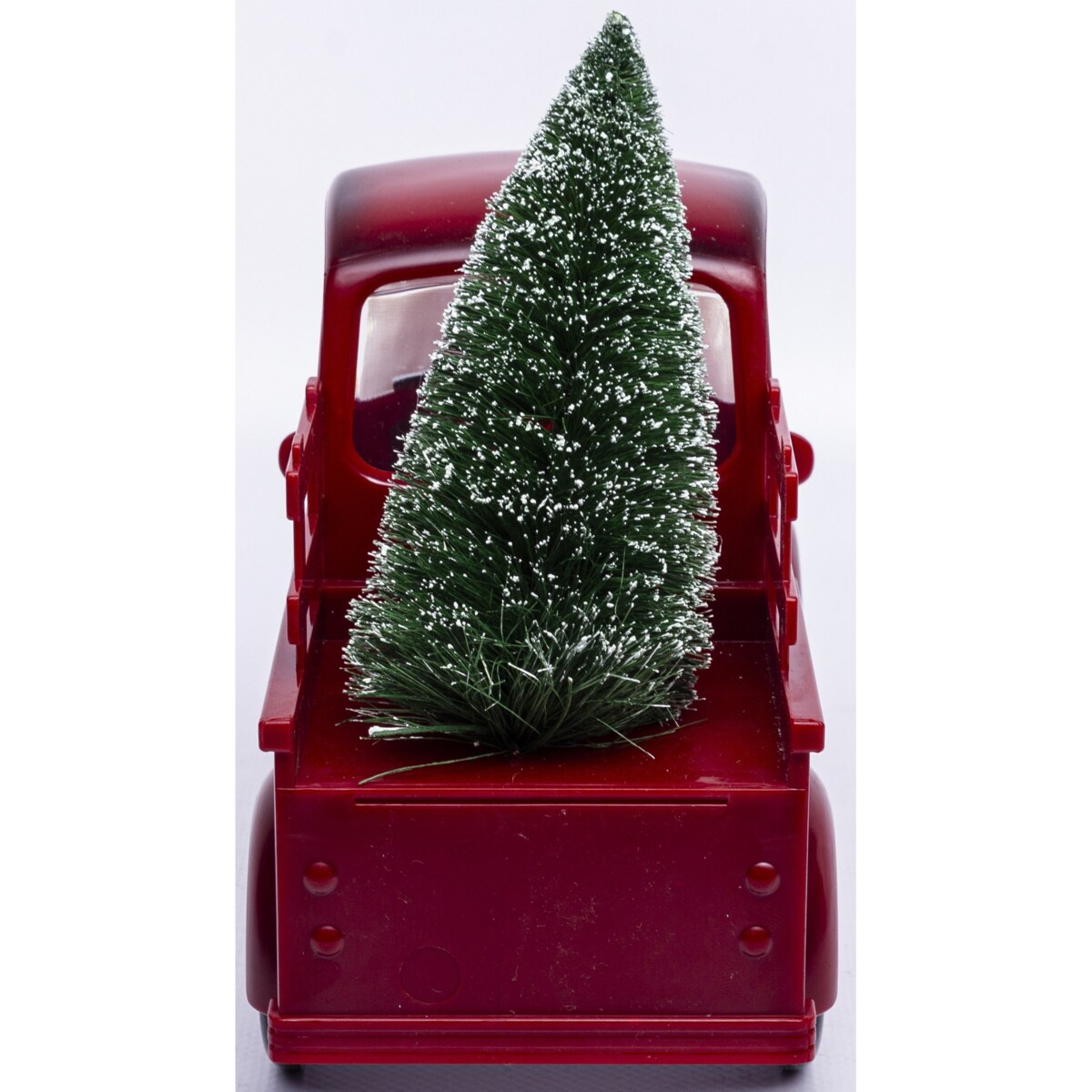 Dekoracja - ciężarówka z choinką LED 18x24x10 cm