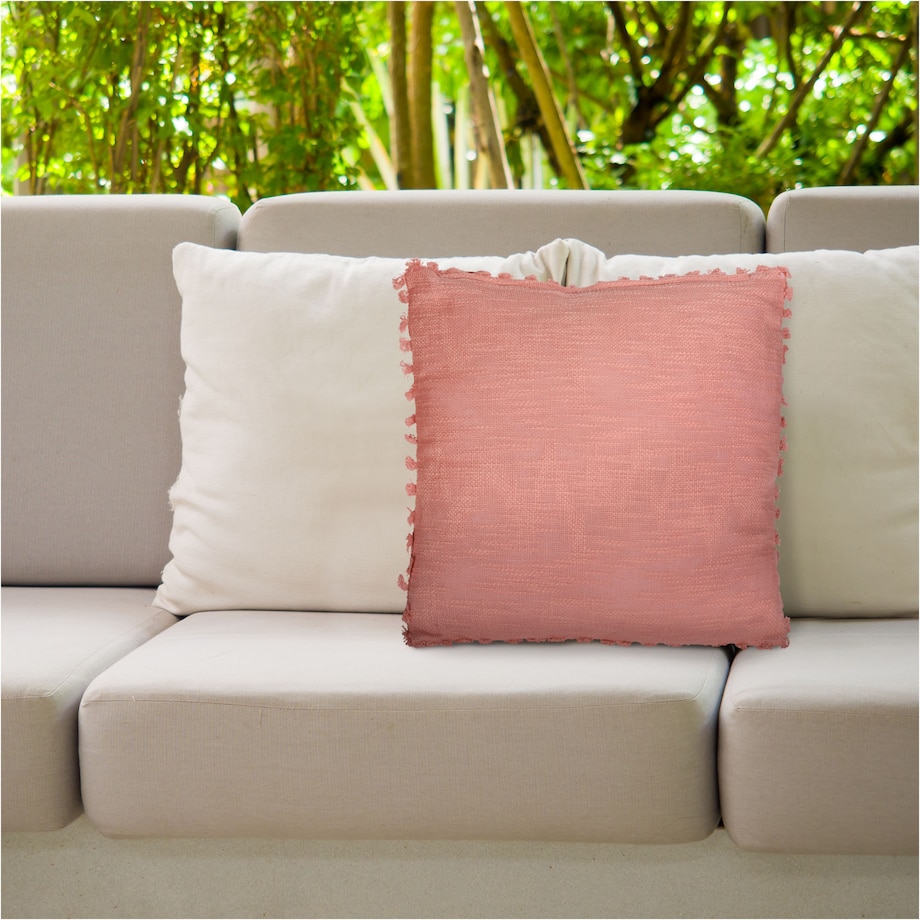 Poduszka Boho Z Frędzlami Dekoracyjna Ozdobna 45x45cm Różowa