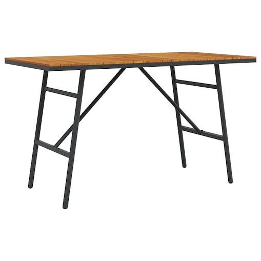 vidaXL Stół jadalny - Czarny, 110x55x62 cm, z litego drewna akacjowego