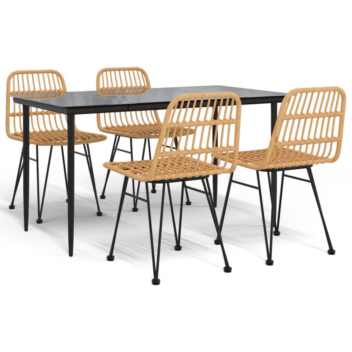 vidaXL 5-częściowy zestaw mebli ogrodowych, polirattan