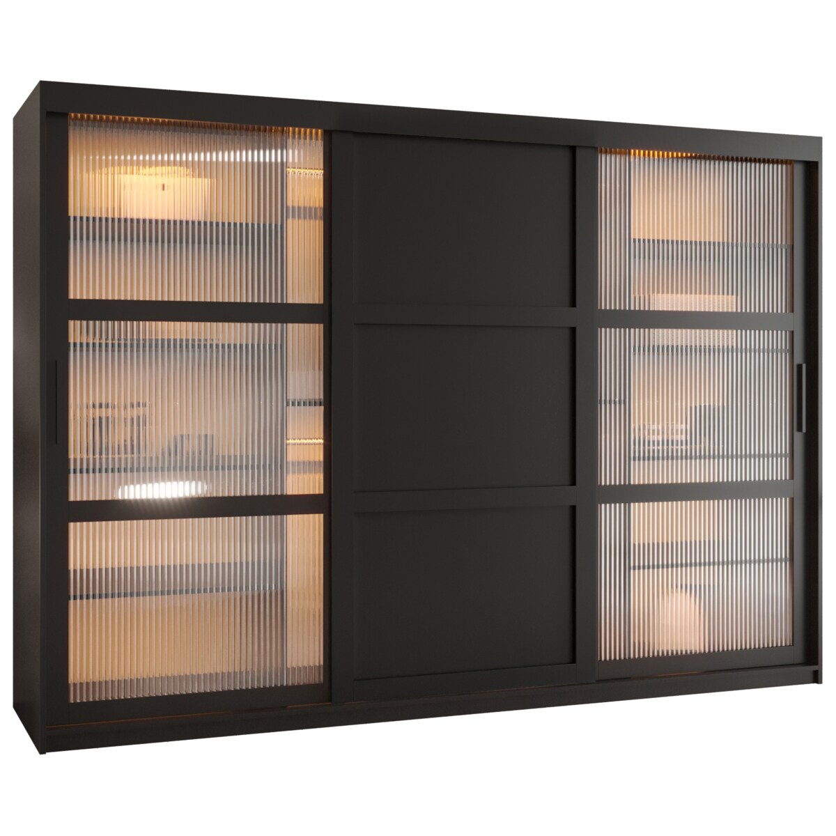 Szafa przesuwna Garderoba FLUTES 3 250 czarny