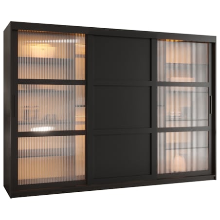 Szafa przesuwna Garderoba FLUTES 3 250 czarny