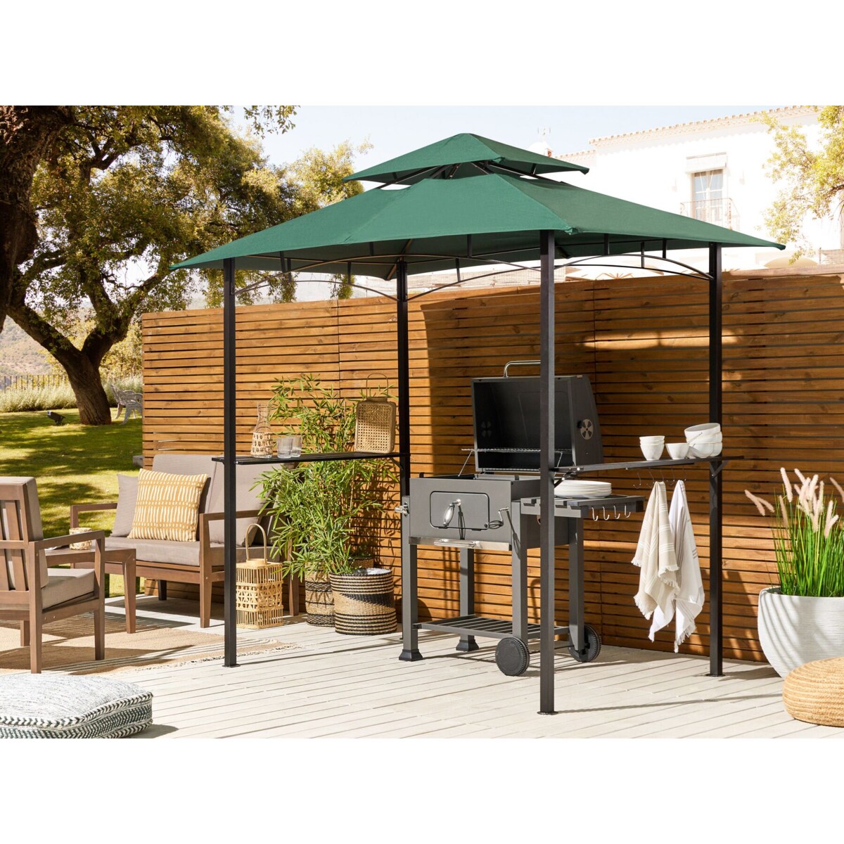 Pawilon ogrodowy 245 x 200 cm ciemnozielony NARO