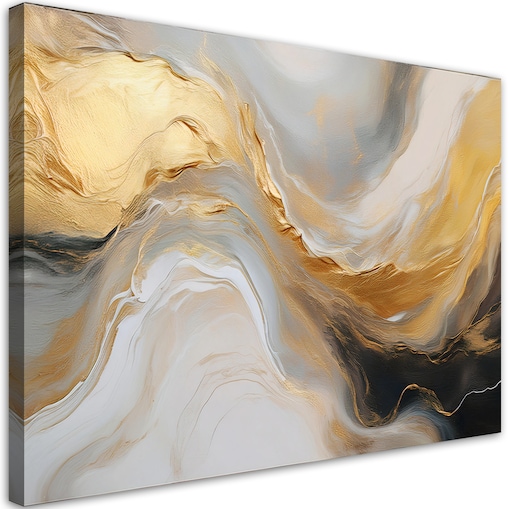 Abstrakcyjny Obraz do salonu sypialni biura łazienki Marmur Tekstura Złoto Szary 100x70