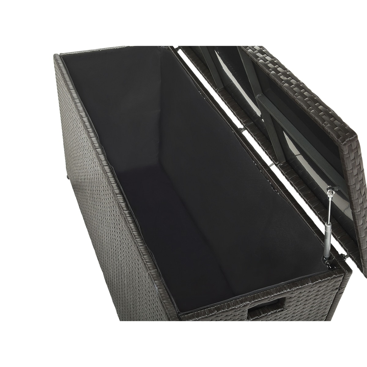 Skrzynia ogrodowa z technorattanu 126 x 46 cm brązowa MODENA