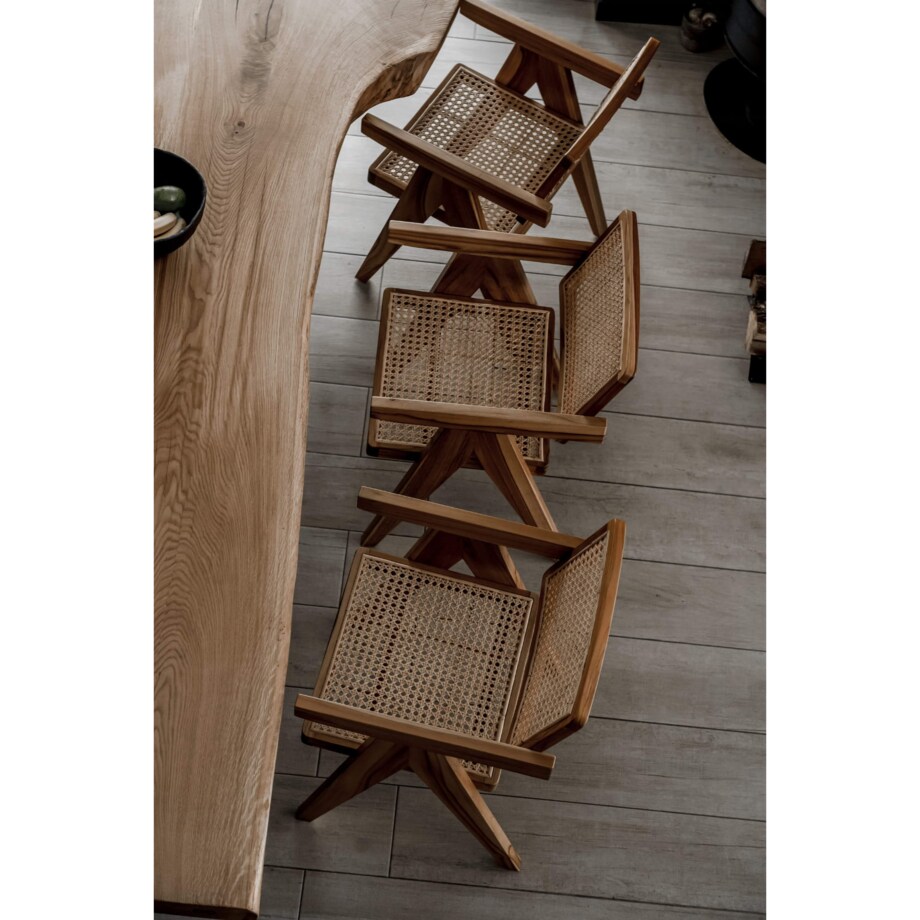 FOTEL DREWNIANY JOY BRĄZOWY 4 SZT