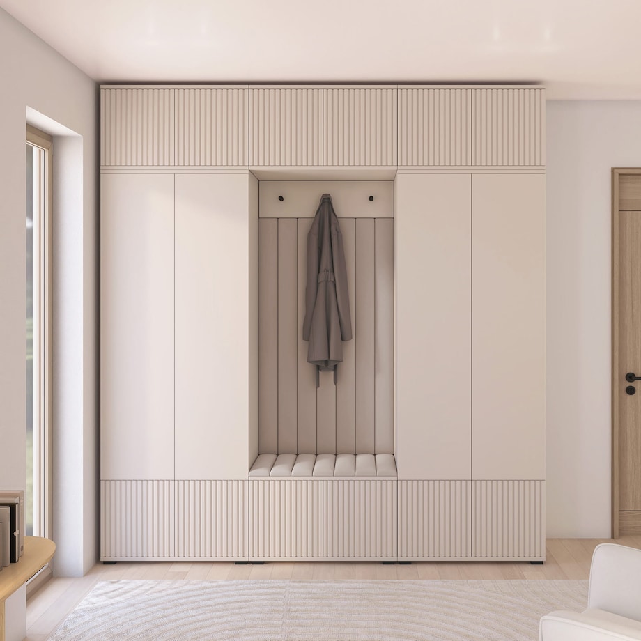 Garderoba frezowana Ritmo wersja 3 Trinity 02 beżowa Cashmere