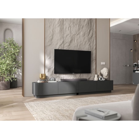 Szafka RTV Komoda Loft Industrialna stojąca / wisząca Grafit MAT 120 cm