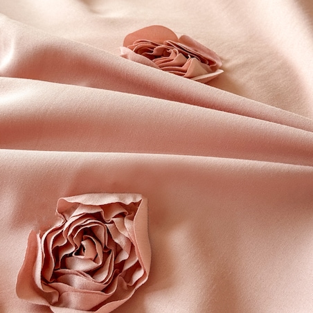 pościel "french roses" z aplikacją 3d róże wyszywane 200x220 | rózowy