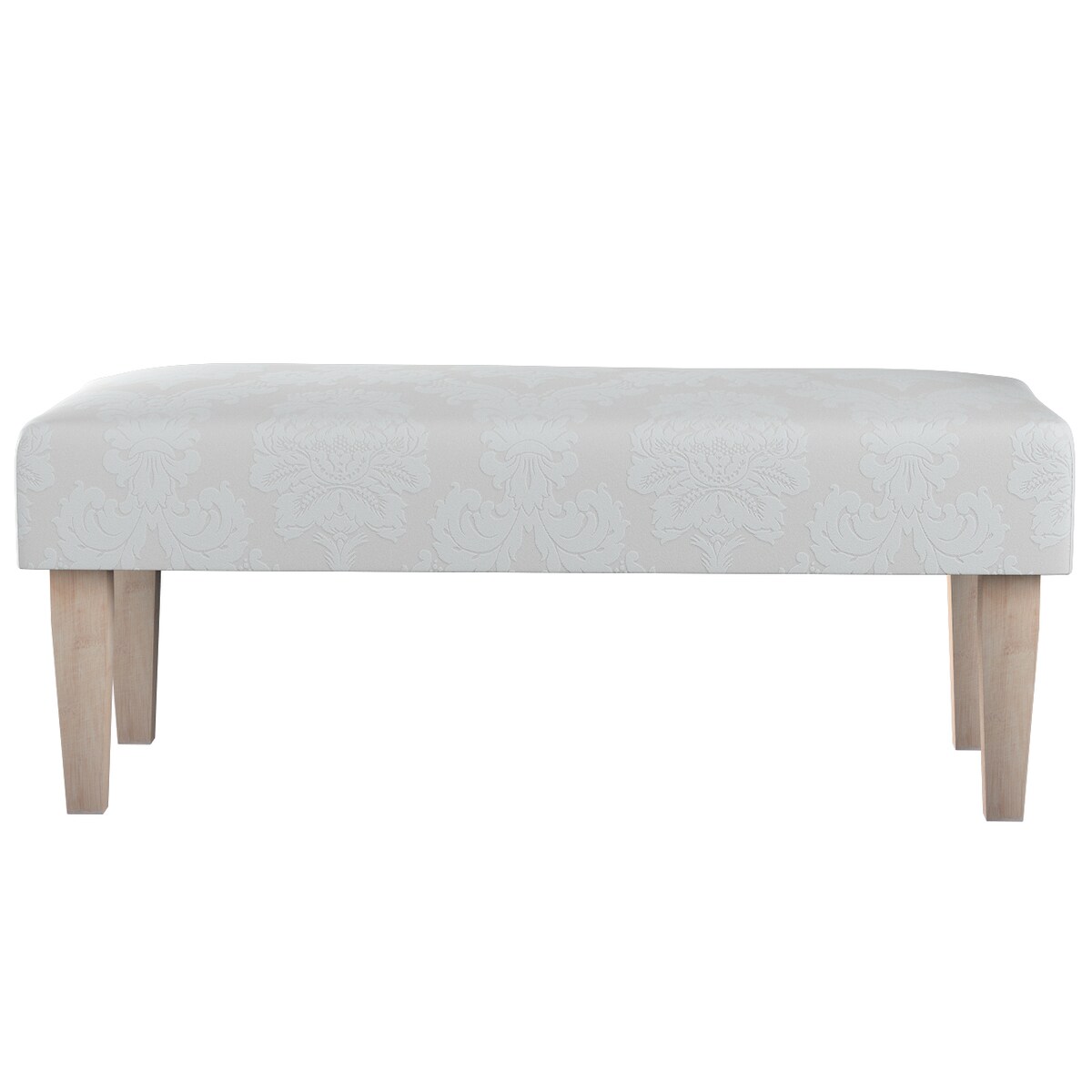 Ławka, liście akantu na jasno-popielatym tle , 100 x 40 x 40 cm, Damasco